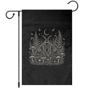 Mothman Garden Flag Vintage Cryptid Graphic Gothic Forest Moth Mushroom Folklore Gift