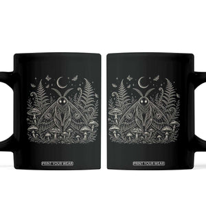 Mothman Coffee Mug Vintage Cryptid Graphic Gothic Forest Moth Mushroom Folklore Gift