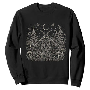 Mothman Sweatshirt Vintage Cryptid Graphic Gothic Forest Moth Mushroom Folklore Gift