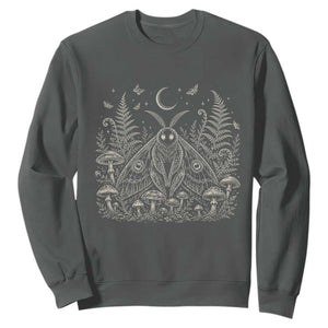 Mothman Sweatshirt Vintage Cryptid Graphic Gothic Forest Moth Mushroom Folklore Gift