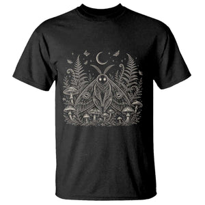 Mothman T Shirt Vintage Cryptid Graphic Gothic Forest Moth Mushroom Folklore Gift