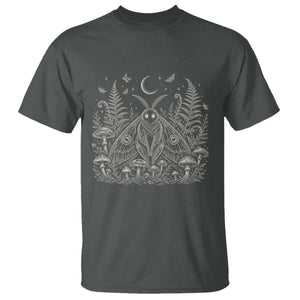 Mothman T Shirt Vintage Cryptid Graphic Gothic Forest Moth Mushroom Folklore Gift