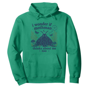 Funny Mothman Hoodie I Wonder If Mothman Thinks About Me Too Cryptid Weirdcore