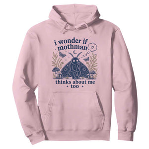 Funny Mothman Hoodie I Wonder If Mothman Thinks About Me Too Cryptid Weirdcore