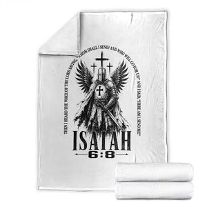 Here Am I Send Me Isaiah 6 8 Catholic Knight Templar Crusader Faith Throw Blanket