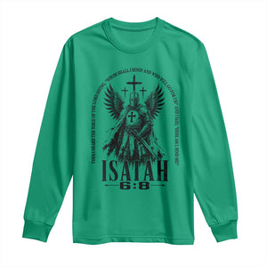 Here Am I Send Me Isaiah 6 8 Catholic Knight Templar Crusader Faith Long Sleeve Shirt