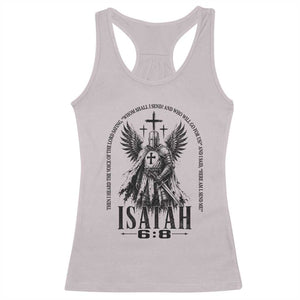 Here Am I Send Me Isaiah 6 8 Catholic Knight Templar Crusader Faith Racerback Tank Top