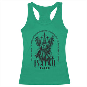 Here Am I Send Me Isaiah 6 8 Catholic Knight Templar Crusader Faith Racerback Tank Top