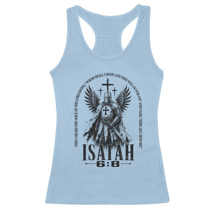 Here Am I Send Me Isaiah 6 8 Catholic Knight Templar Crusader Faith Racerback Tank Top