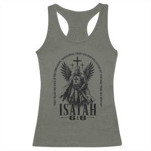 Here Am I Send Me Isaiah 6 8 Catholic Knight Templar Crusader Faith Racerback Tank Top