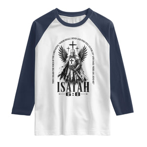 Here Am I Send Me Isaiah 6 8 Catholic Knight Templar Crusader Faith Raglan Shirt