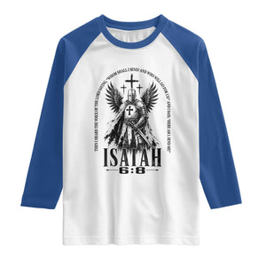Here Am I Send Me Isaiah 6 8 Catholic Knight Templar Crusader Faith Raglan Shirt