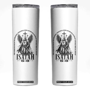 Here Am I Send Me Isaiah 6 8 Catholic Knight Templar Crusader Faith Skinny Tumbler