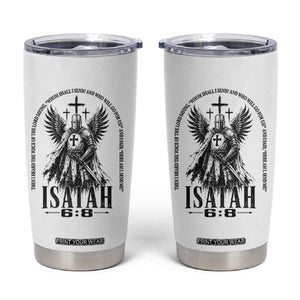 Here Am I Send Me Isaiah 6 8 Catholic Knight Templar Crusader Faith Tumbler Cup