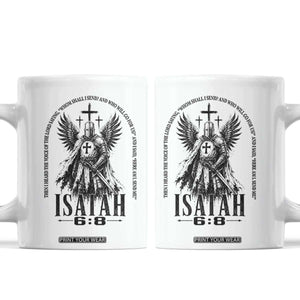 Here Am I Send Me Isaiah 6 8 Catholic Knight Templar Crusader Faith Coffee Mug