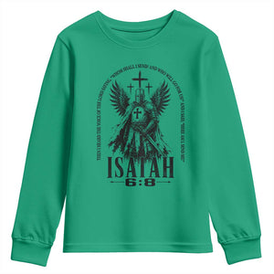 Here Am I Send Me Isaiah 6 8 Catholic Knight Templar Crusader Faith Youth Sweatshirt