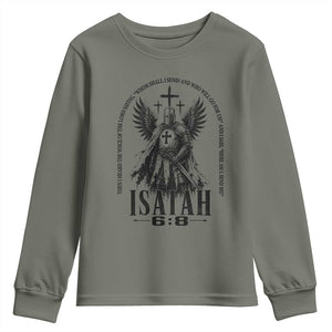Here Am I Send Me Isaiah 6 8 Catholic Knight Templar Crusader Faith Youth Sweatshirt