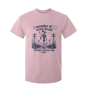 Funny Siren Head T Shirt For Kid I Wonder If Siren Head Thinks About Me Too Weirdcore Cryptid Lovers