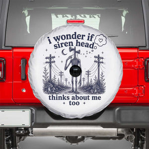 Funny Siren Head Spare Tire Cover I Wonder If Siren Head Thinks About Me Too Weirdcore Cryptid Lovers