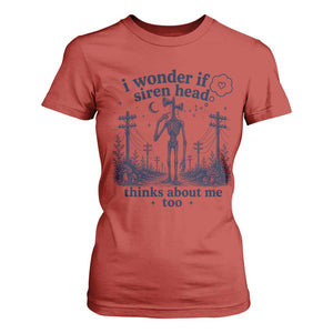 Funny Siren Head T Shirt For Women I Wonder If Siren Head Thinks About Me Too Weirdcore Cryptid Lovers