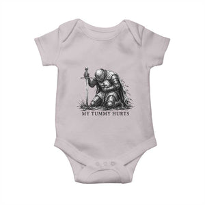 Tummy Hurts Funny Medieval Knight Baby Onesie Dark Fantasy Meme
