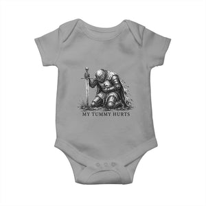 Tummy Hurts Funny Medieval Knight Baby Onesie Dark Fantasy Meme