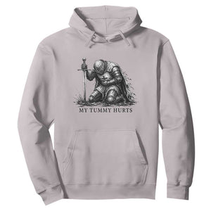 Tummy Hurts Funny Medieval Knight Hoodie Dark Fantasy Meme