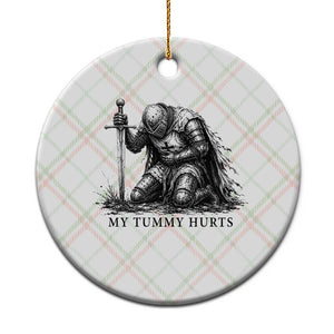 Tummy Hurts Funny Medieval Knight Ceramic Ornament Dark Fantasy Meme