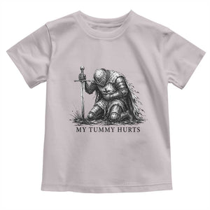 Tummy Hurts Funny Medieval Knight Toddler T Shirt Dark Fantasy Meme