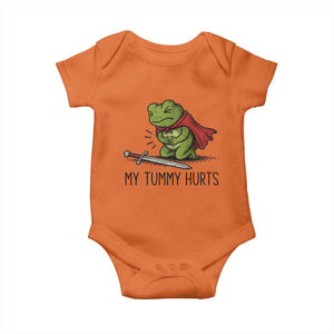 Tummy Hurts Funny Medieval Frog Baby Onesie Dark Fantasy Meme