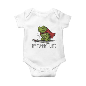 Tummy Hurts Funny Medieval Frog Baby Onesie Dark Fantasy Meme