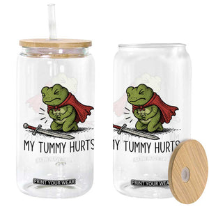 Tummy Hurts Funny Medieval Frog Glass Can Dark Fantasy Meme