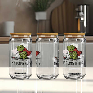 Tummy Hurts Funny Medieval Frog Glass Can Dark Fantasy Meme