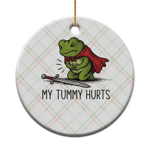 Tummy Hurts Funny Medieval Frog Ceramic Ornament Dark Fantasy Meme