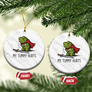Tummy Hurts Funny Medieval Frog Ceramic Ornament Dark Fantasy Meme