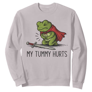 Tummy Hurts Funny Medieval Frog Sweatshirt Dark Fantasy Meme