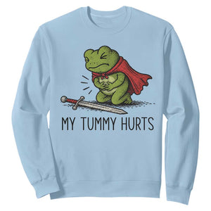 Tummy Hurts Funny Medieval Frog Sweatshirt Dark Fantasy Meme