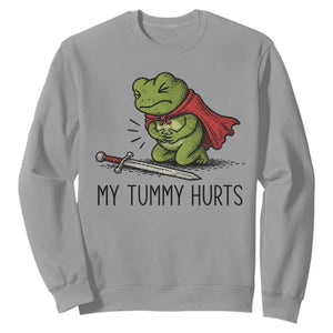 Tummy Hurts Funny Medieval Frog Sweatshirt Dark Fantasy Meme