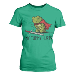 Tummy Hurts Funny Medieval Frog T Shirt For Women Dark Fantasy Meme