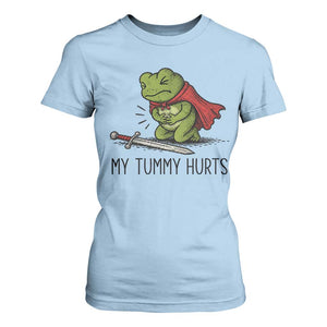 Tummy Hurts Funny Medieval Frog T Shirt For Women Dark Fantasy Meme