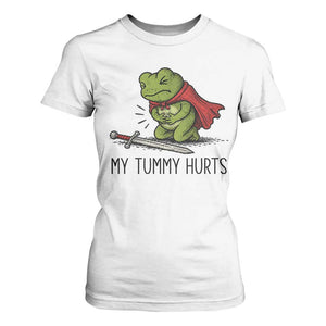 Tummy Hurts Funny Medieval Frog T Shirt For Women Dark Fantasy Meme