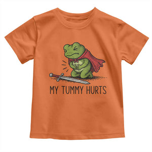 Tummy Hurts Funny Medieval Frog Toddler T Shirt Dark Fantasy Meme