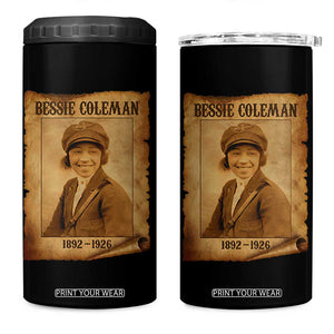 Bessie Coleman First African American Female Pilot 4 in 1 Can Cooler Tumbler Black History TS10 One Size: 16 oz Black Print Your Wear