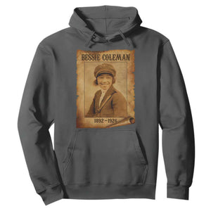 Bessie Coleman First African American Female Pilot Hoodie Black History TS10 Dark Heather Print Your Wear
