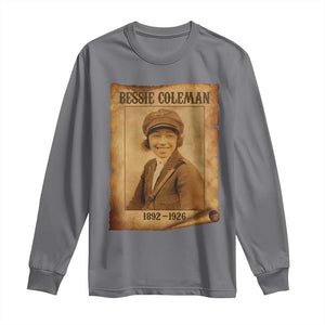 Bessie Coleman First African American Female Pilot Long Sleeve Shirt Black History TS10 Charcoal Print Your Wear