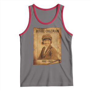 Bessie Coleman First African American Female Pilot Tank Top Black History TS10 Deep Heather Red Print Your Wear