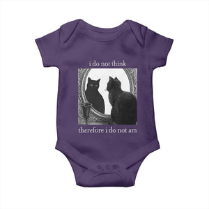Funny Cat Baby Onesie I Do Not Think Therefore I Do Not Am Goth Emo Grunge Witchy TS10 Purple Print Your Wear