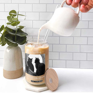 Funny Cat Glass Can I Do Not Think Therefore I Do Not Am Goth Emo Grunge Witchy TS10 Print Your Wear