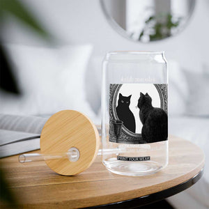 Funny Cat Glass Can I Do Not Think Therefore I Do Not Am Goth Emo Grunge Witchy TS10 Print Your Wear
