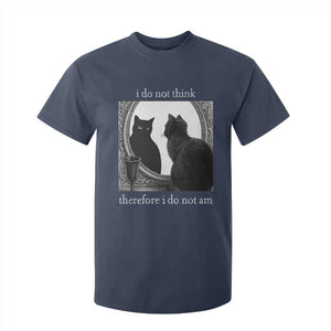 Funny Cat T Shirt For Kid I Do Not Think Therefore I Do Not Am Goth Emo Grunge Witchy TS10 Navy Print Your Wear